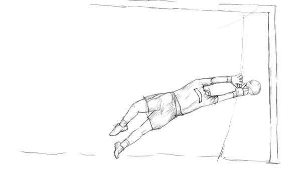 Вратарь рисунок карандашом