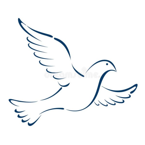 Два голубя контур