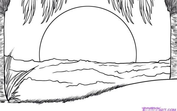 Раскраска закат