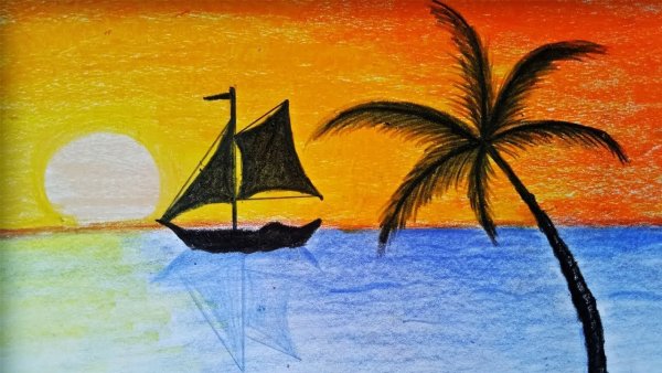 Закат рисунок