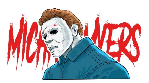 Веселый счастливый няшный Майкл Майерс рисунок