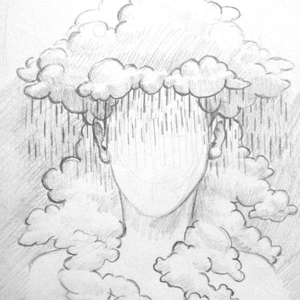 Зарисовки облаков карандашом