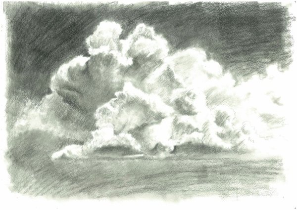 Красивые облака карандашом