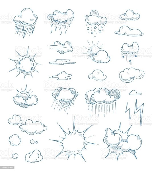 Облака рисунок карандашом