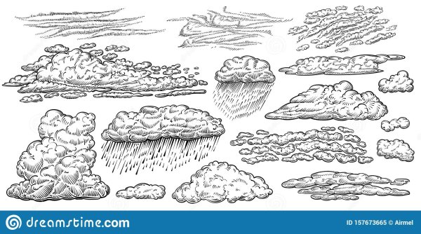 Перистые облака карандашом