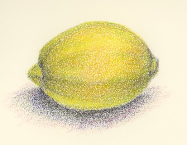 Фрукты цветными карандашами