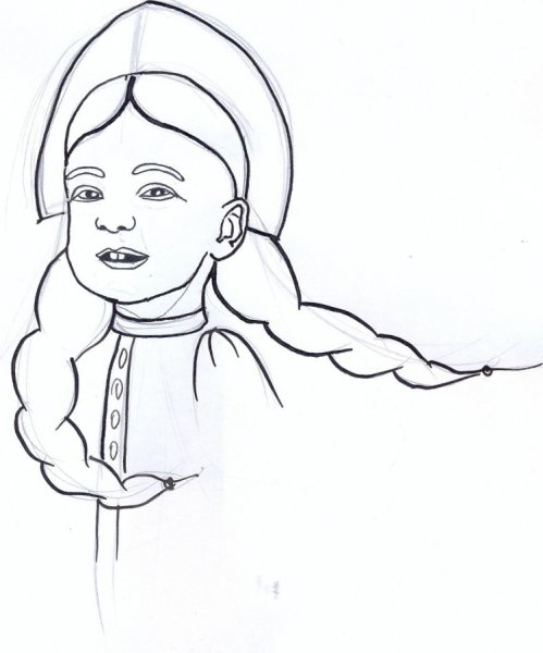 Поэтапное рисование Василисы прекрасной