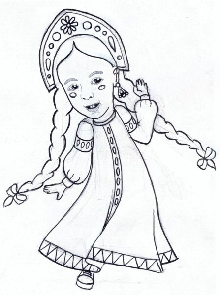 Русский народный костюм рисунок