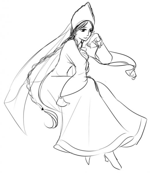 Расскраска Русска наролна Царевна