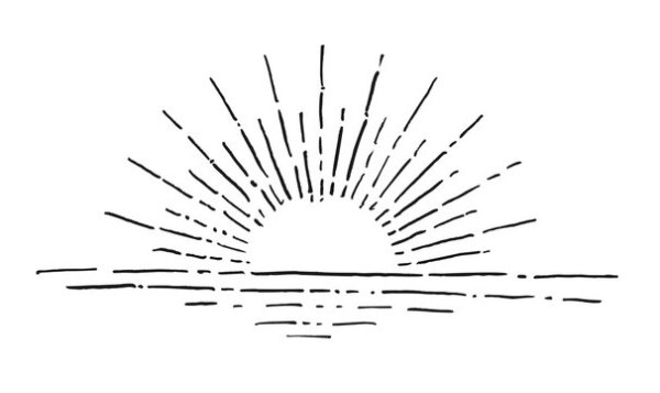 Восходящее солнце эскиз