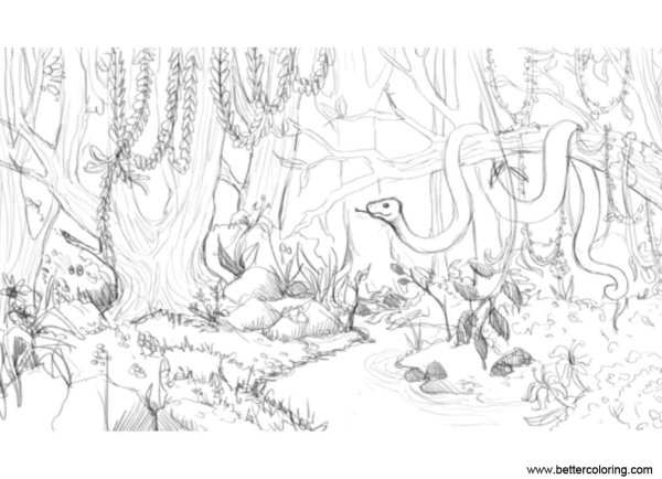 Раскраска "сказочный лес"