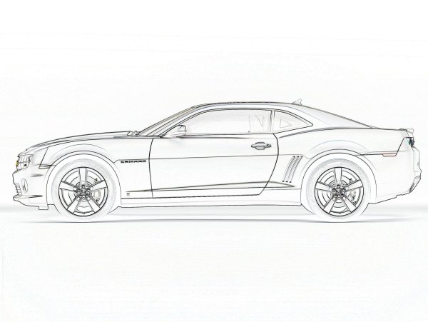 Машина карандашом с боку