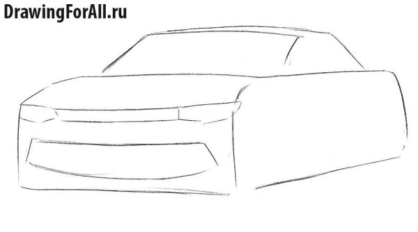Поэтапное рисование Шевроле Камаро