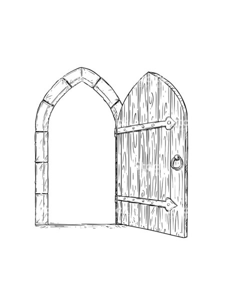 Деревянная дверь раскраска