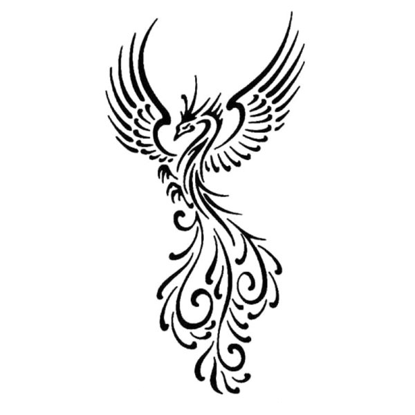 Птица Феникс тату эскизы