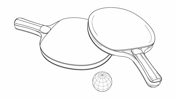 Ракетка для настольного тенниса раскраска
