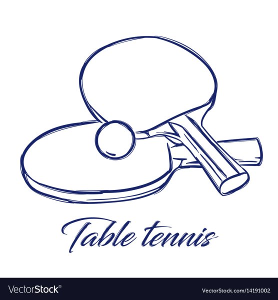 Ракетка для настольного тенниса раскраска