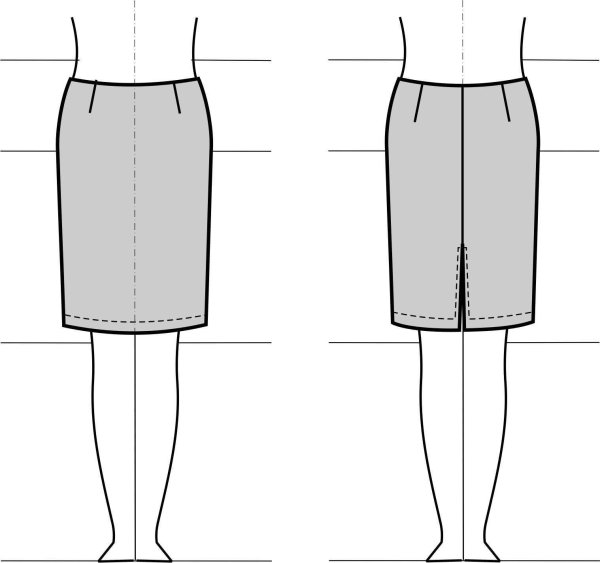 Технический эскиз юбки