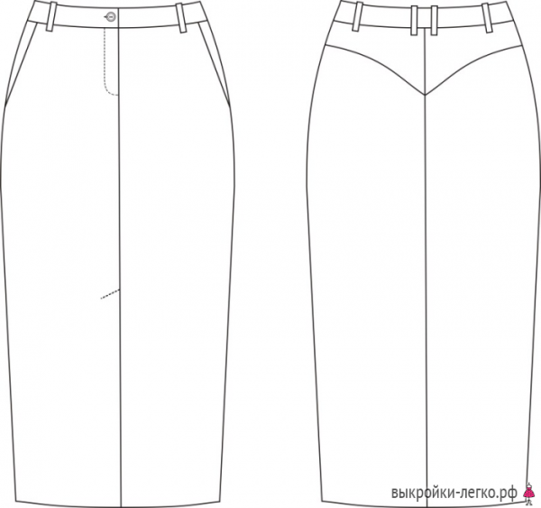Эскиз юбки карандаш