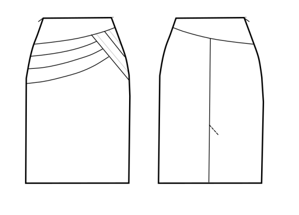 Эскиз прямой юбки