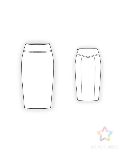 Эскиз юбки карандаш
