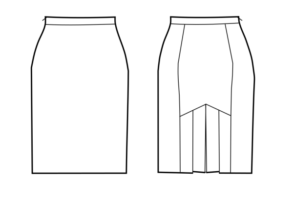 Прямая юбка эскиз