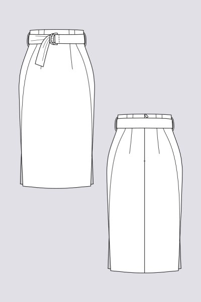 Прямая юбка эскиз