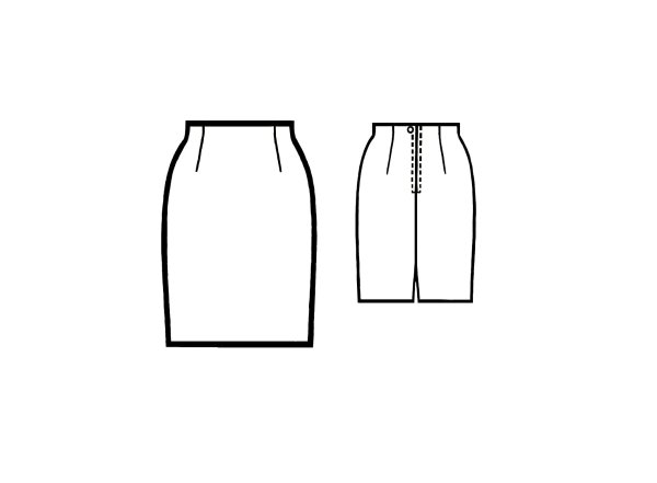 Прямая юбка эскиз