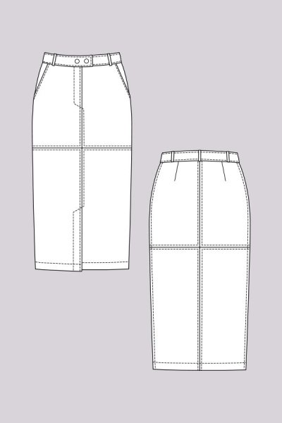 Моделирование прямой юбки с завышенной талией