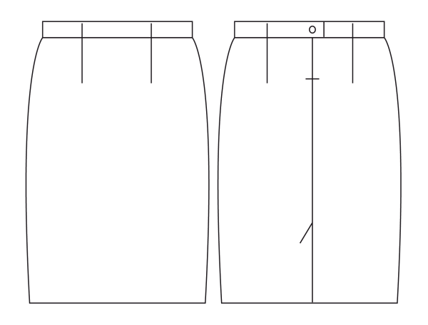 Прямая юбка со шлицей спереди