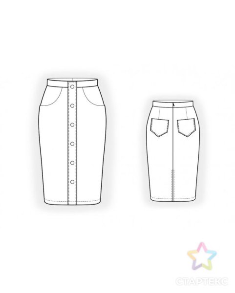 Юбка карандаш на пуговицах спереди выкройка