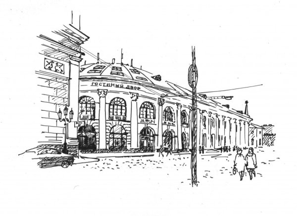 Чертеж Гостиного двора СПБ