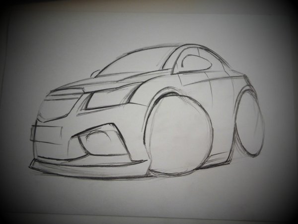 Chevrolet Cruze карандашом