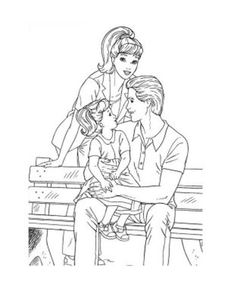 Раскраски для девочек семья