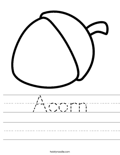 Желудь раскраска