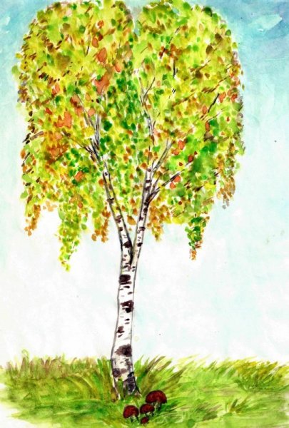 Береза осенью