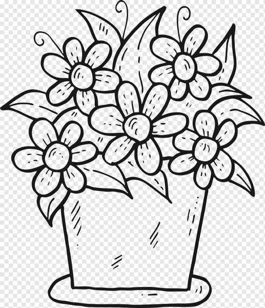 Горшок для цветов раскраска