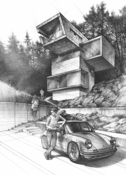 Домик в перспективе