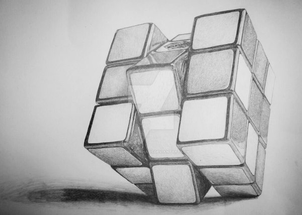 Объемное рисование куб