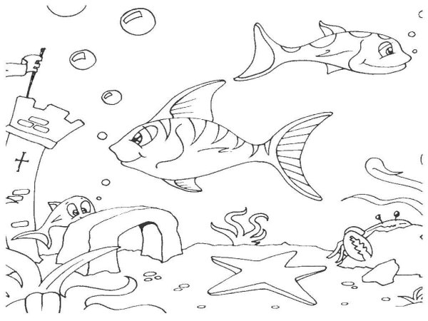 Морское дно раскраска
