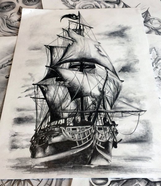 Чёрная Жемчужина корабль для срисовки