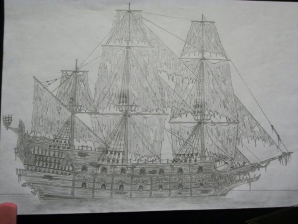 Чёрная Жемчужина корабль для срисовки