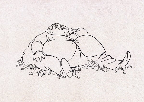 Толстый чиновник карикатура