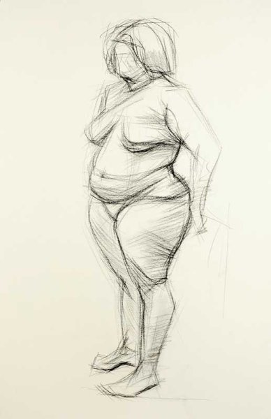 Женская фигура карандашом