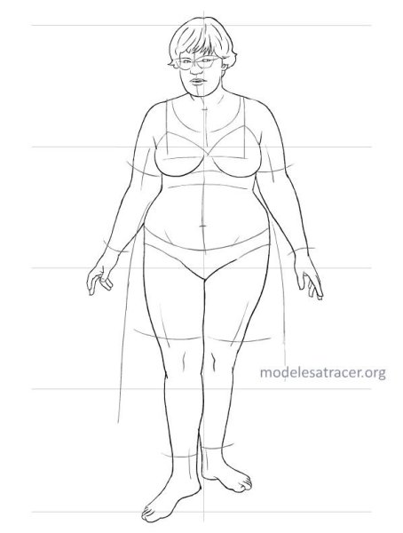 Набросок полной женской фигуры