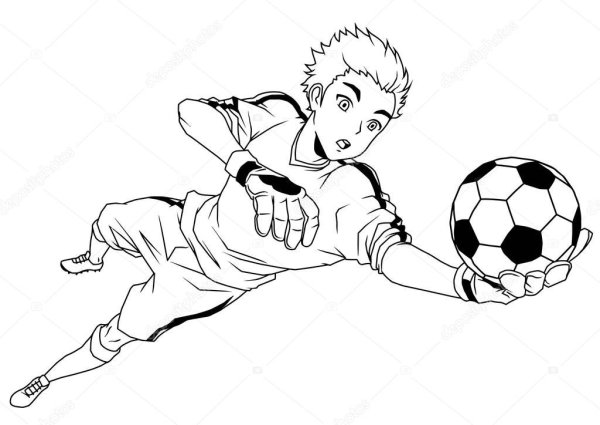 Футболист в движении рисунок