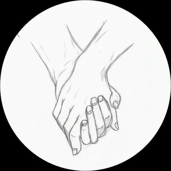 Рисунки карандашом пара держится за руки