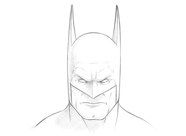 Рисунок Бэтмена на холсте пошагово