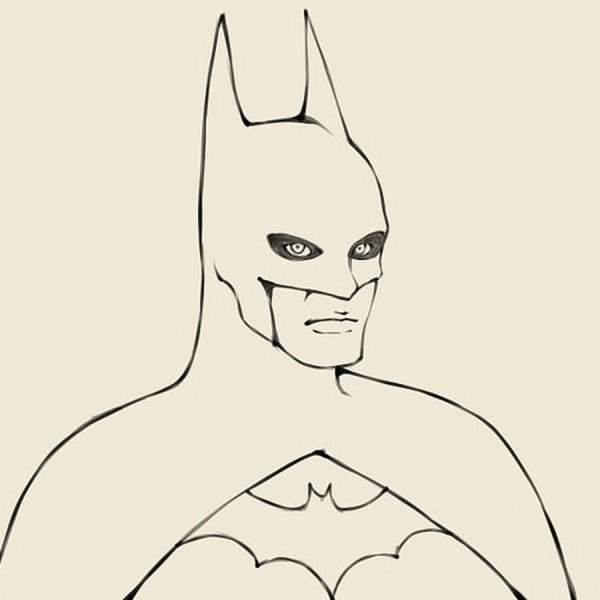 Бэтмен для срисовки сложная