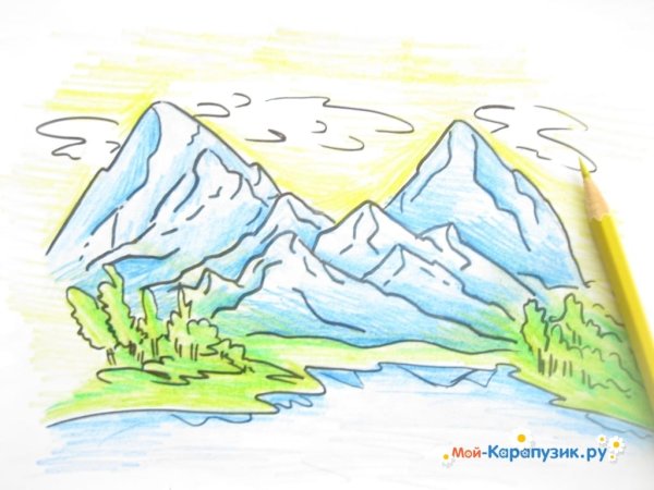 Горы карандашом